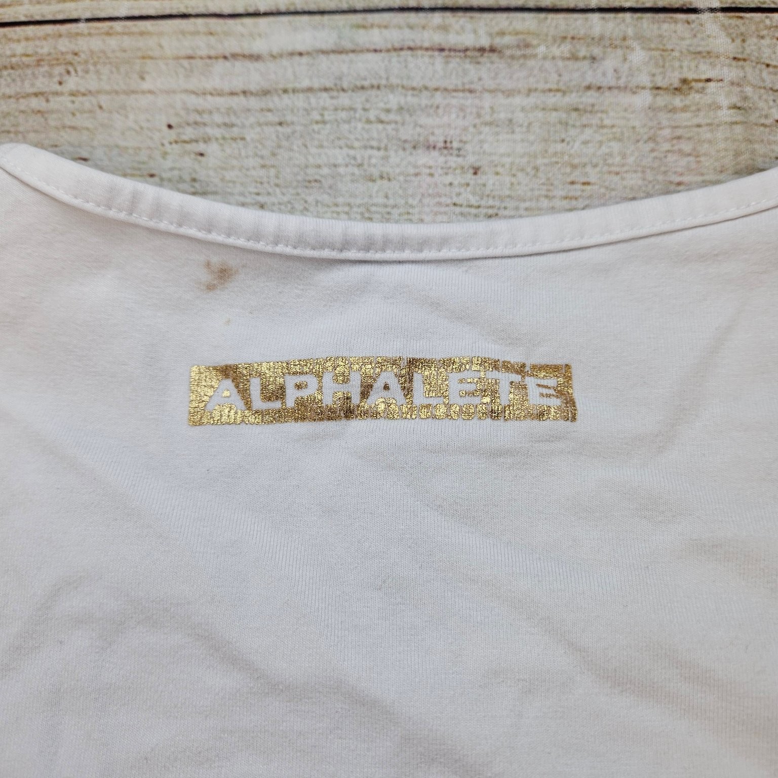 ALPHALETE Men's Tank Top White L Performance Fit Cotton Spandex Activewear gallery