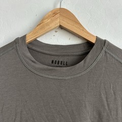 NOBULL Shirt Men Medium Short Sleeve Merino Wool Blend Crewneck Taupe