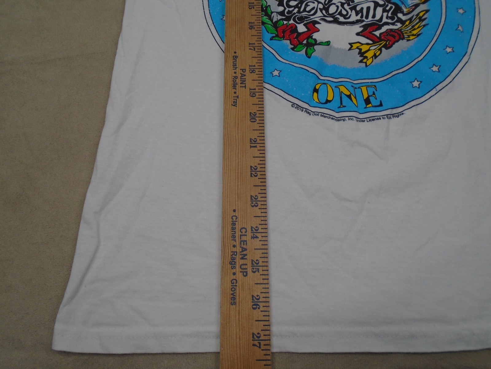 Aerosmith - “Aero Force One” - 2019 White Shirt - Sz Medium - Fruit Of The Loom gallery