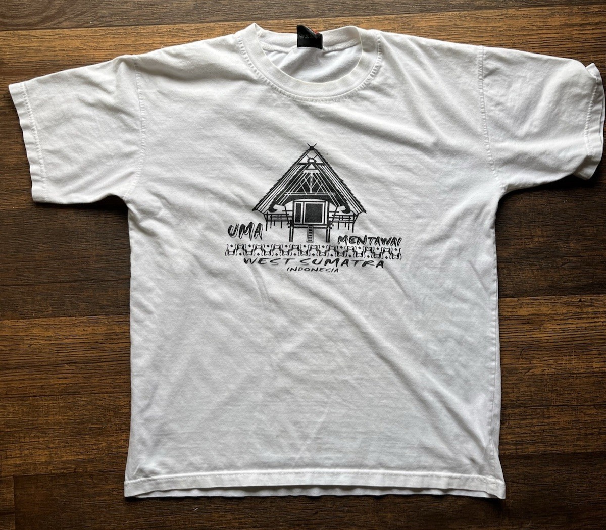 Men’s Sumatra T-Shirt White Indonesia Logo L Surf Beach Holiday Import Trip Gnar