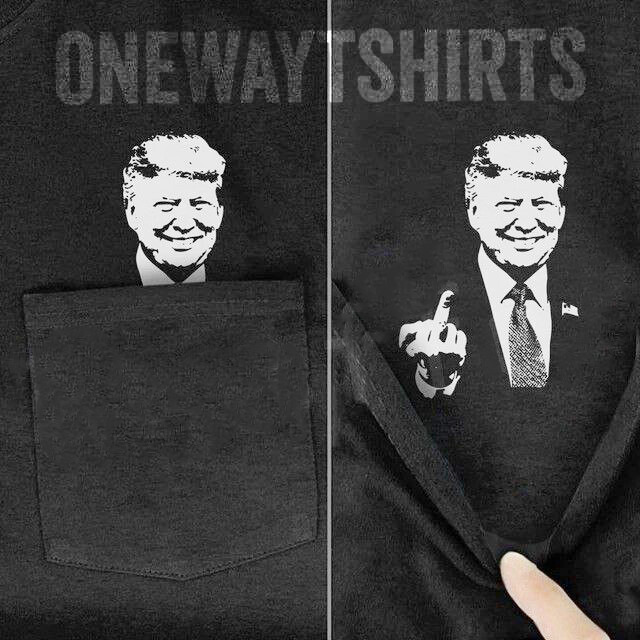 Trump 2024 Pocket T-Shirt Middle Finger Funny Election Shirt Trump Supporters