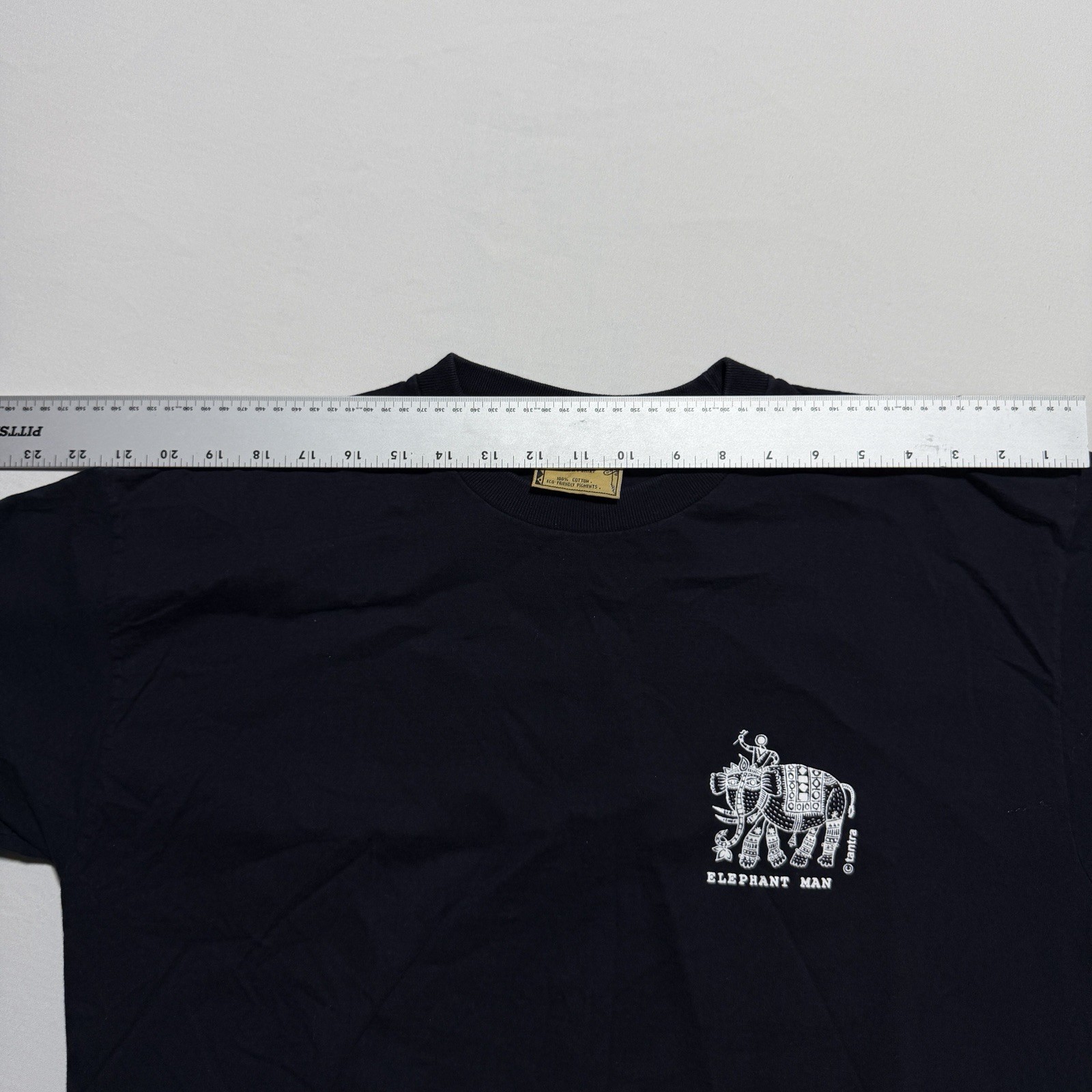Tantra India Elephant Man Graphic Tee Black Size L Eco-Friendly Cotton gallery