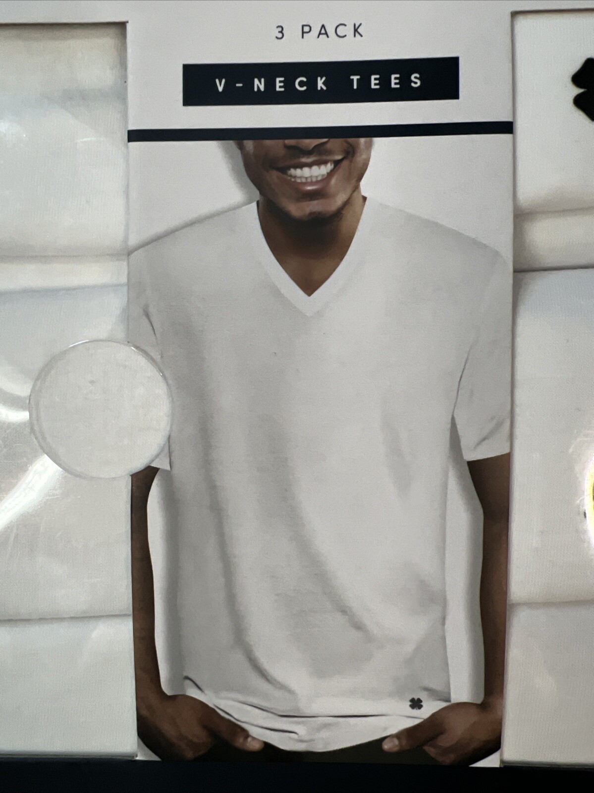 Lucky Brand Men's 3 Pack V-Neck Logo Tees Super Soft Size Small 34-36 White New gallery