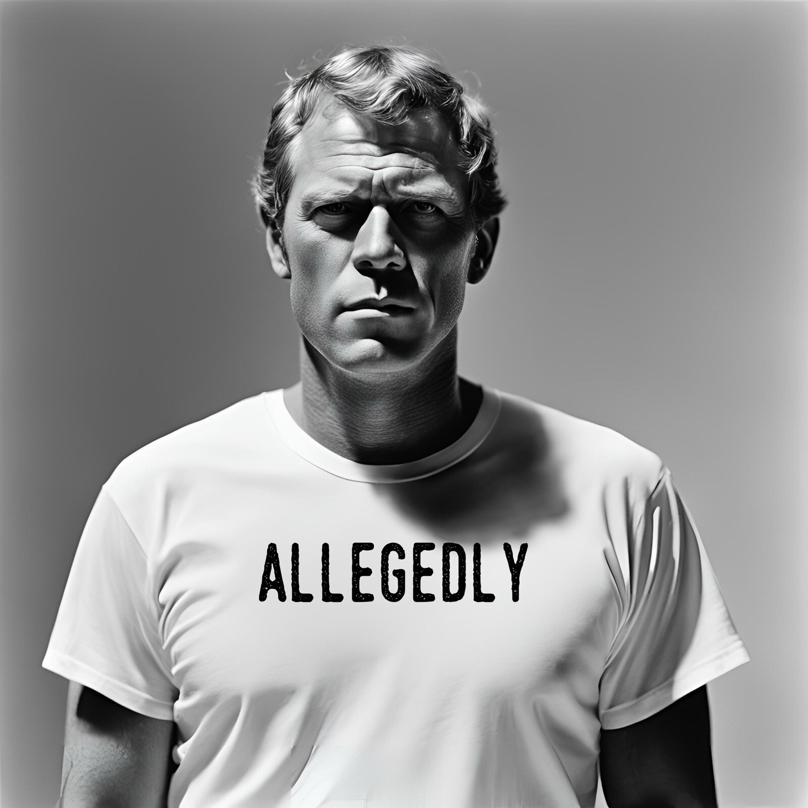 “Allegedly” Screen printed 100% cotton T-shirt hand made California Size L gallery