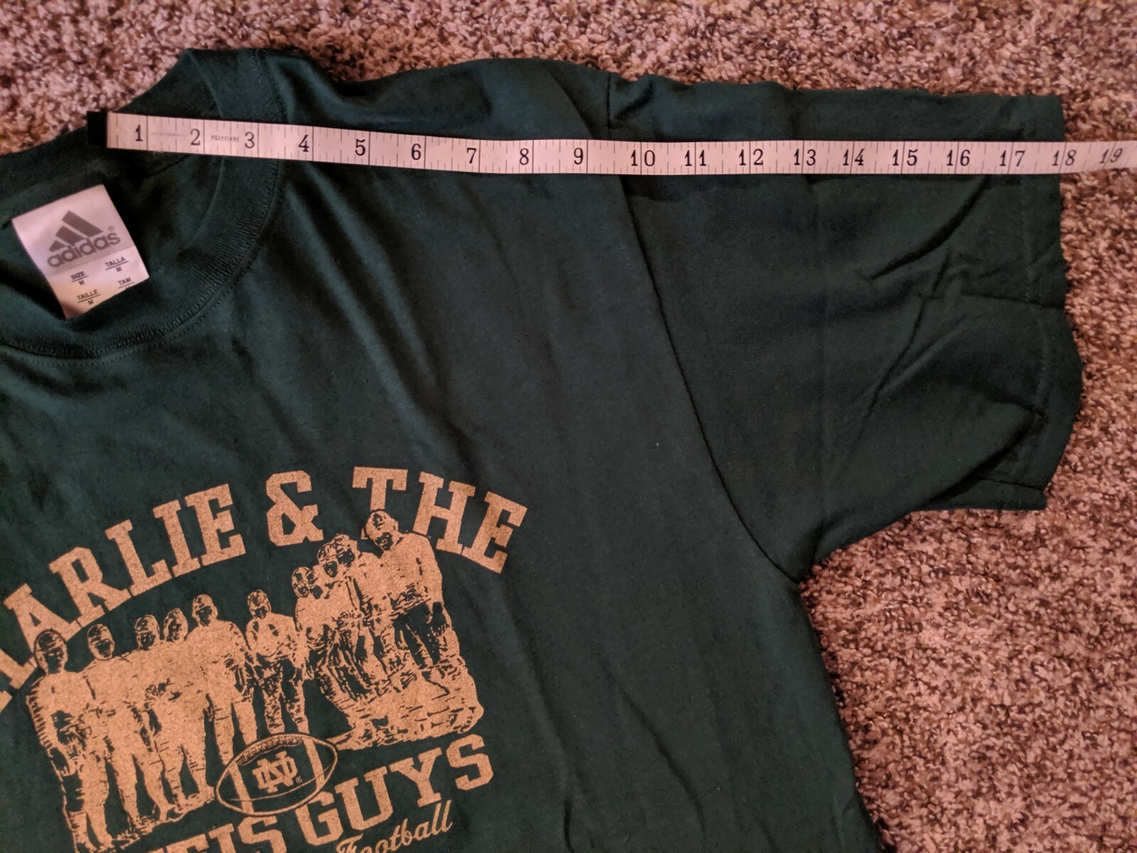 NCAA Charlie & The Weis Guys Notre Dame Fighting Irish Football Adidas T-shirt M gallery
