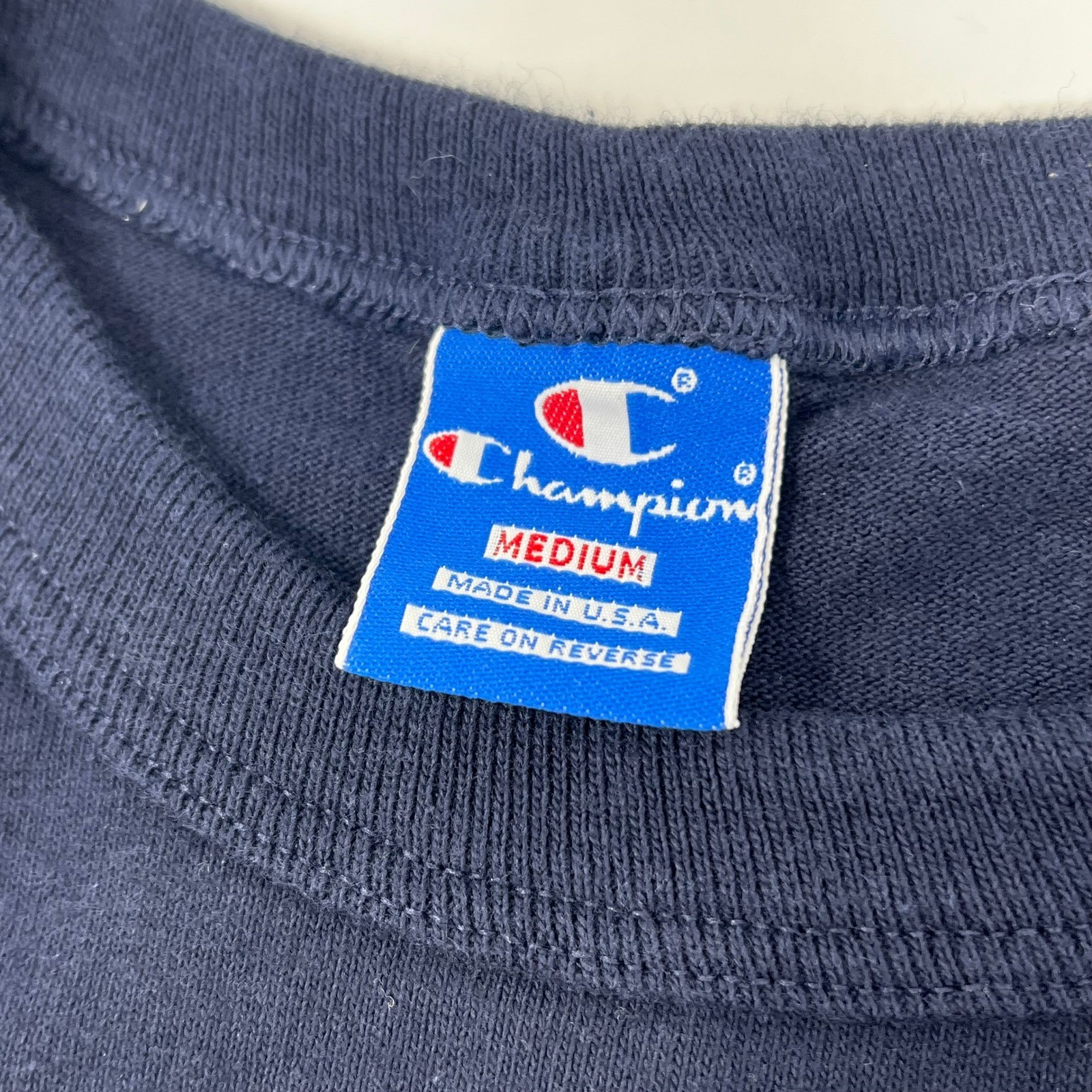 Vintage Champion FCA Cross Training Shirt Men Medium Blue USA Made Single Stitch gallery
