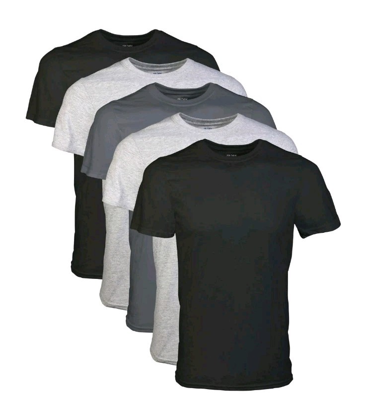 Gildan Men's Crew T-Shirts Multipack Style G1100 BlackSport GreyCharcoal Size M gallery