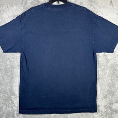 VINTAGE Vegetarian Indian Work For Lousy Hunter Mens XL T-Shirt Blue Funny Y2K