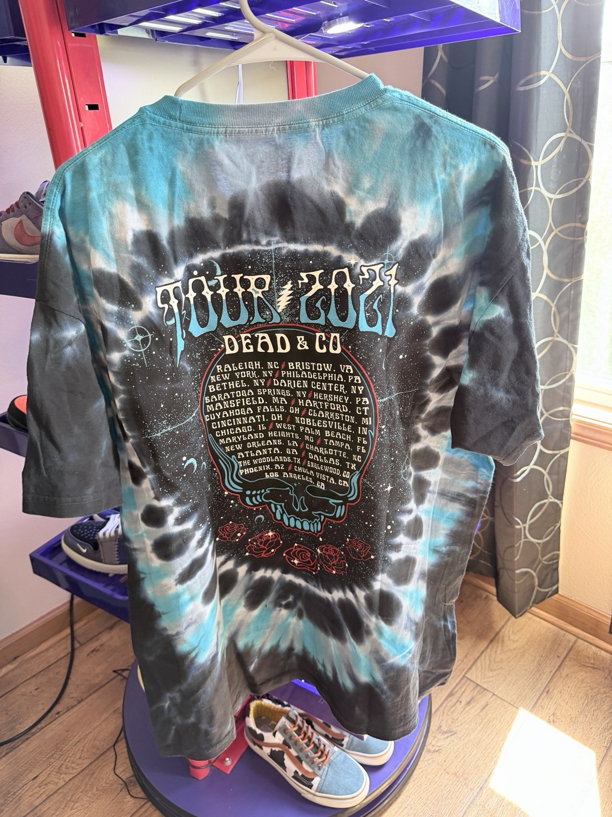 Grateful Dead & Company Liquid Blue 2021 Tour T Shirt Size XL Blue Black Tie Dye gallery
