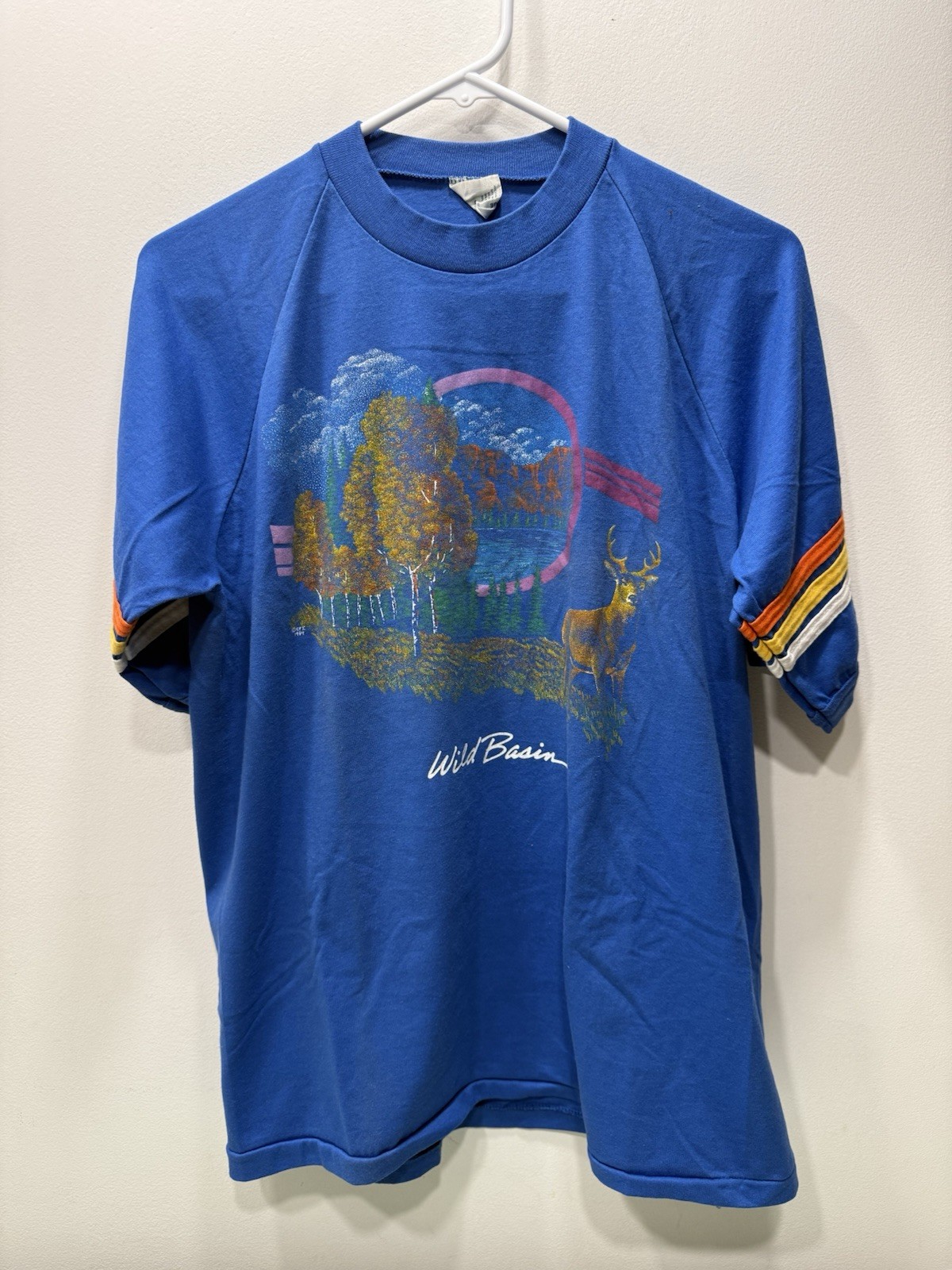 Vintage 80s Wild Basin Rocky Mountain Regional Park Colorado Shirt Sz Large