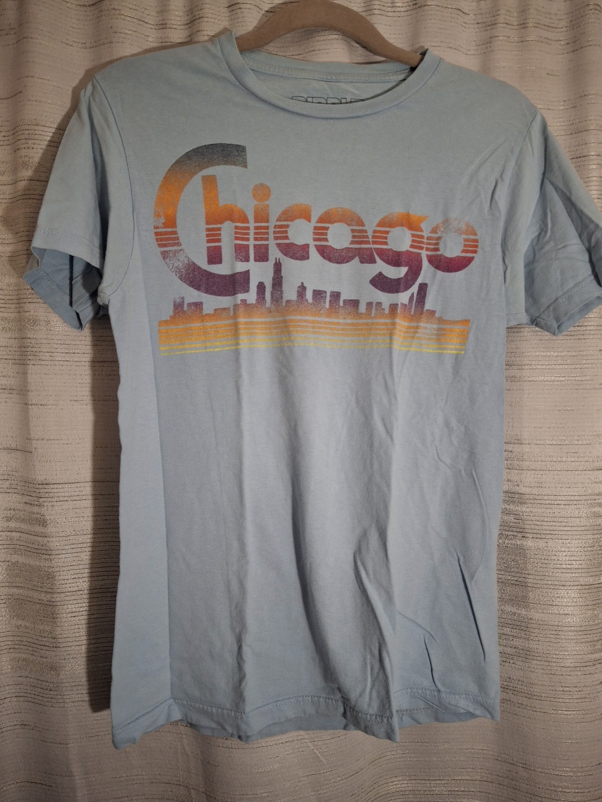 Ripple Junction Unisex Chicago City Graphic Print Crew Neck T-Shirt Blue S gallery