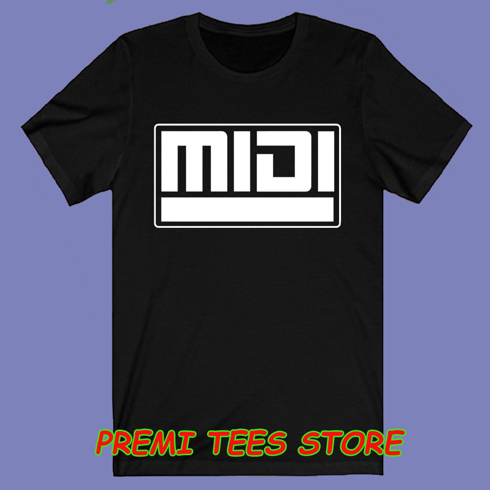 MIDI Musical Instrument Digital Interface Men's Black T-shirt Size S-3XL