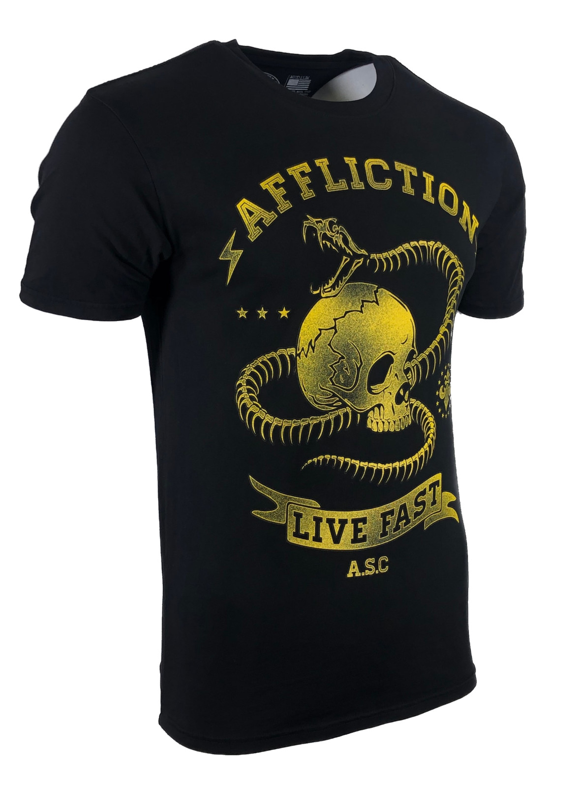 AFFLICTION SNAKE EYES Men's T-shirt BLACK Biker MMA gallery