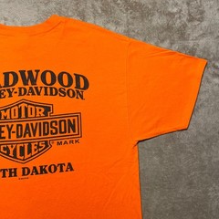 Harley Davidson Sturgis 2018 Black Hill Rally T Shirt Mens Large Orange Deadwood