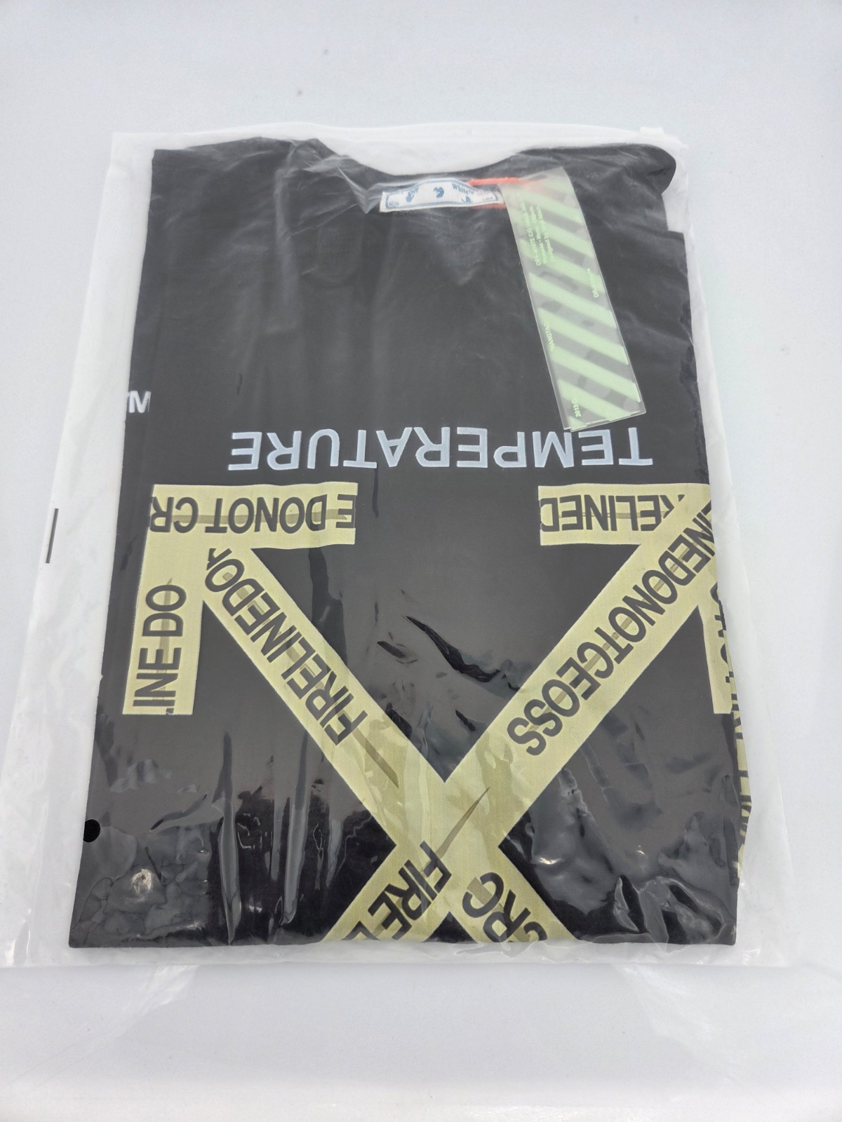 Off Wht Do Not Cross Temperature Black T-Shirt Regular Fit S/M/L/XL T41 gallery
