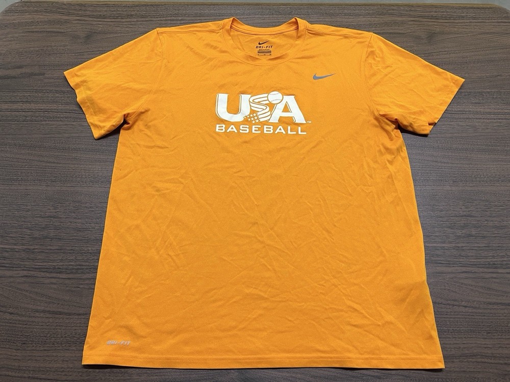 USA Baseball Team-Issued Orange T-Shirt – Nike Dri-Fit – XL – Athletic Trainer