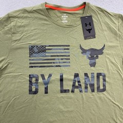 Under Armour T Shirt Men Extra Large Green Project Rock Vet Day By Land Military