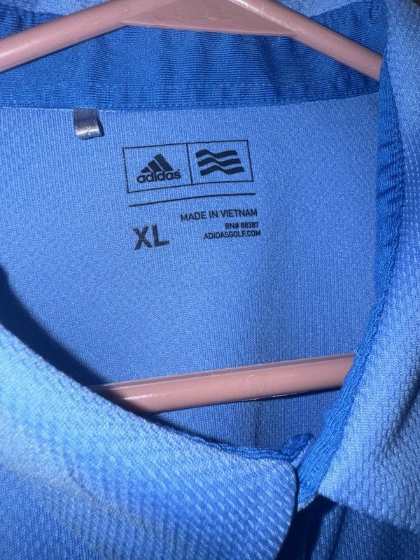 Adidas Golf Collar Neck Quarter Button Up Polo T-Shirt Size X-Large Men Blue gallery