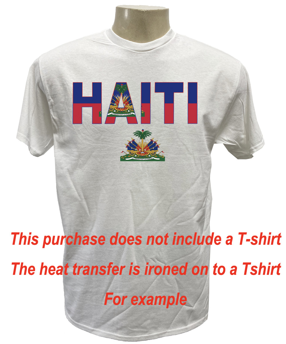 HAITI MAP FLAG SELF IRON ON HEAT TRANSFER FOR T SHIRT or MASK PERSONALIZE LOT gallery