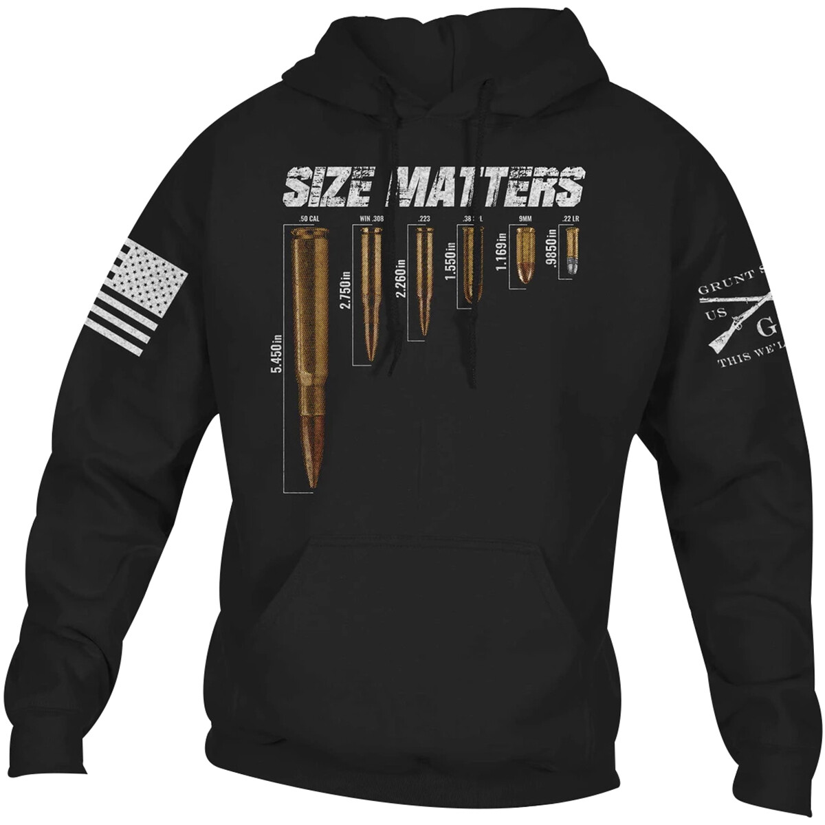 Grunt Style Size Matters Pullover Hoodie - Black gallery