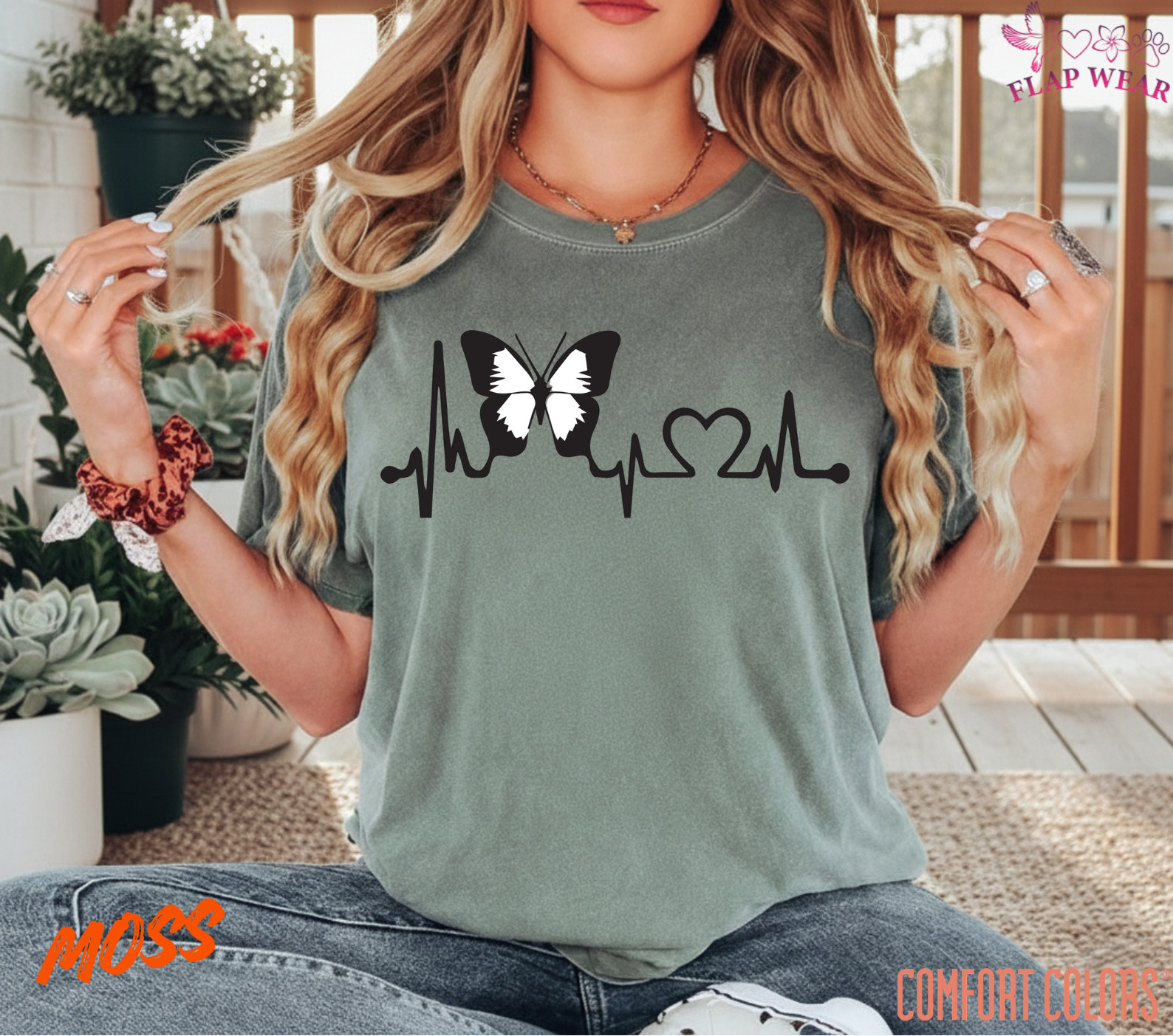 Unisex Butterfly Heartbeat Lifeline T shirt Men T shirt Women valanity Romantic gallery