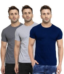 Men’s Classic Solid Plain Cotton Round Hem Scallop Essentials Tshirt S-2XL