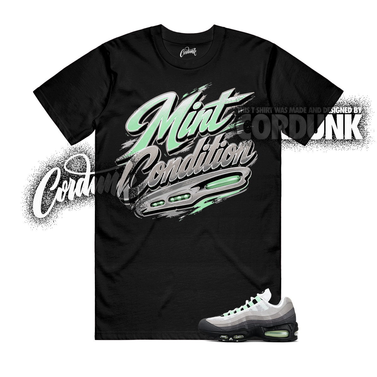 Air Max 95 Fresh Mint OG Big Bubble Green Foam Grey T Shirt Match MC gallery
