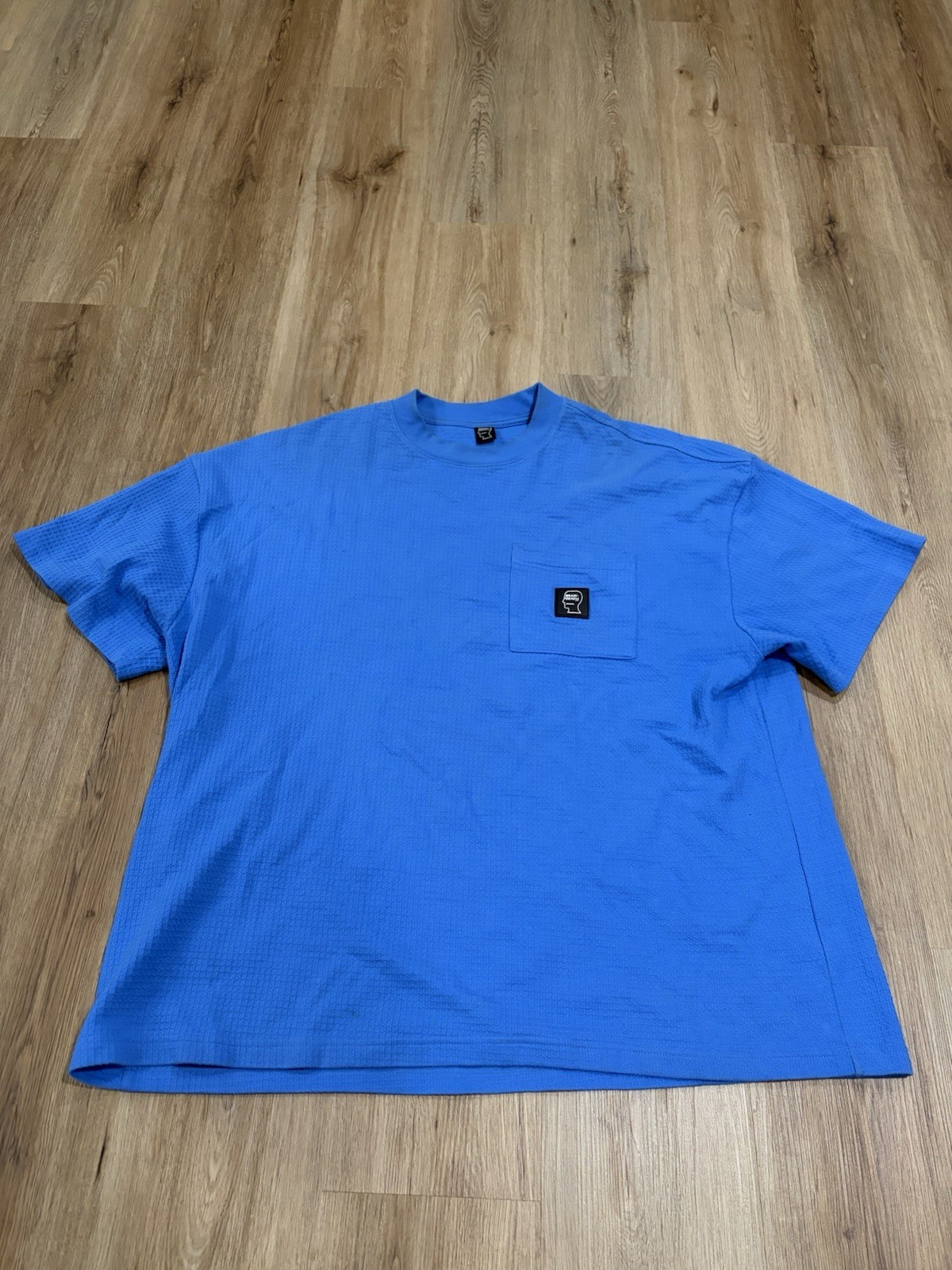 Brain Dead Waffle Knit Mock Neck S/S T-Shirt; Light Blue; Pre-Owned; US XXL gallery