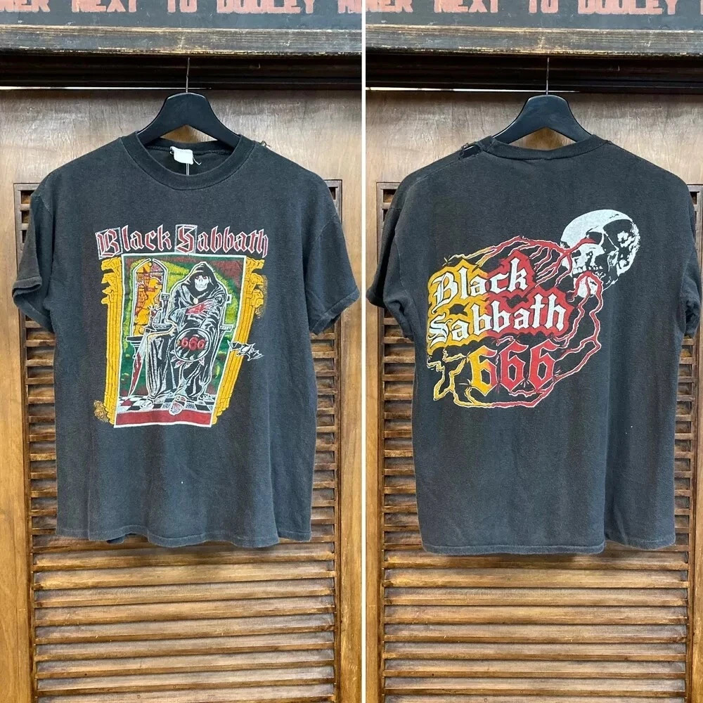 Black Tour Retro 2 Side Black Cotton Unisex T-shirt Reprint S-5XL gallery