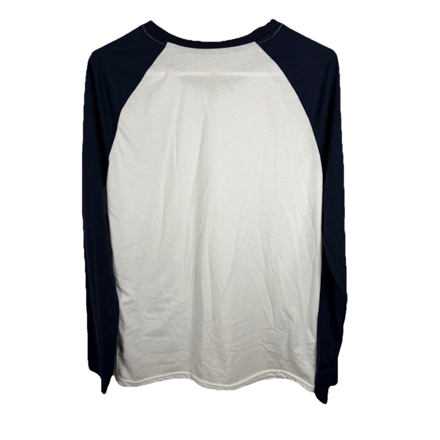 NWT George Baseball T-Shirt Raglan Men S Moisture Wicking White Blue 3/4 Sleeve gallery