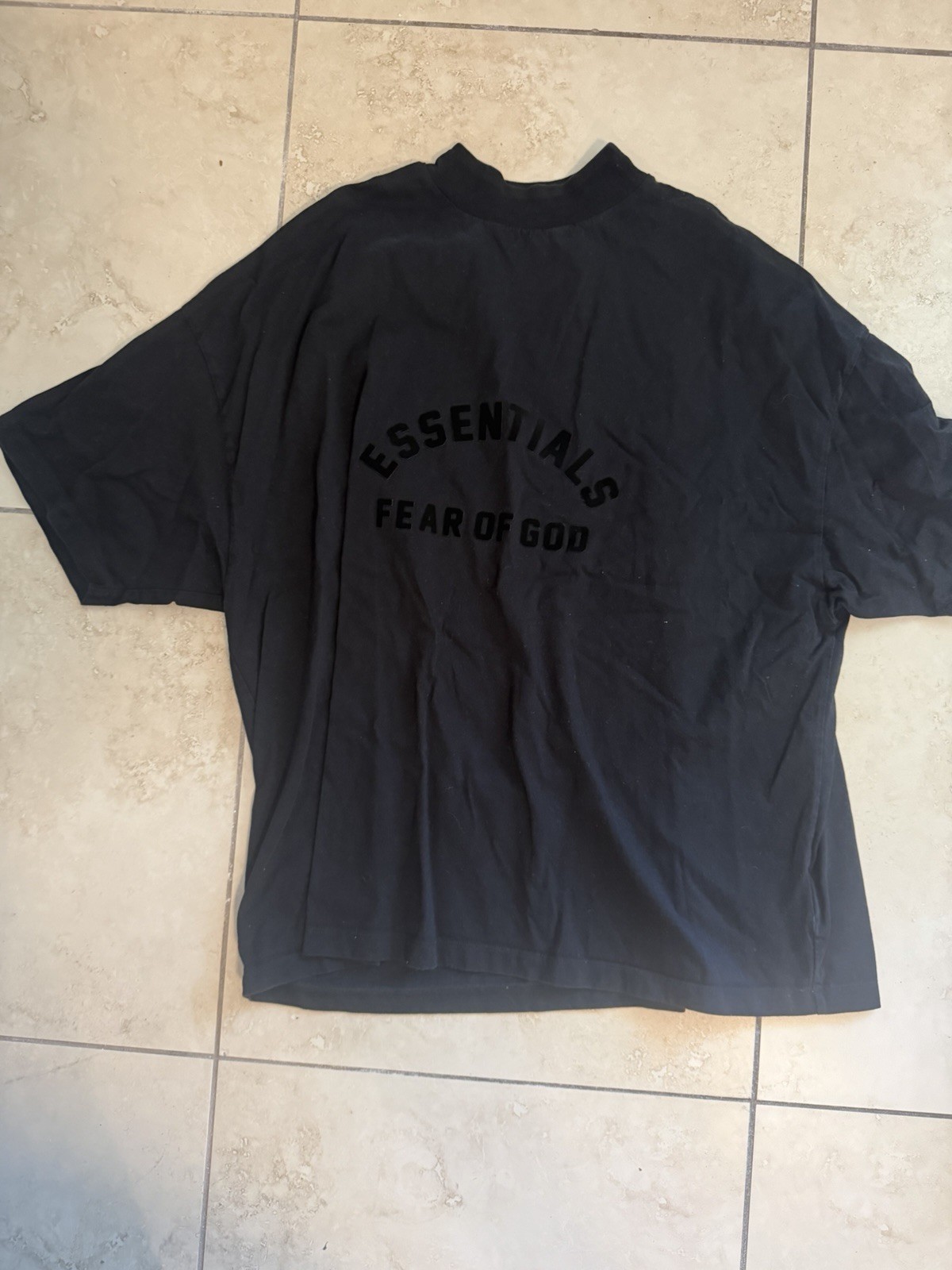 Fear of God Essentials Men’s Black Logo Crew Neck Short Sleeve Cotton T-Shirt gallery