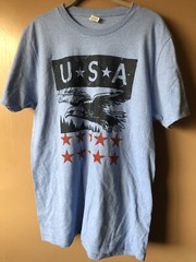 mens t shirt blue USA w/ eagle medium