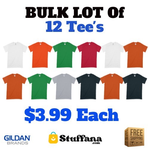 Gildan 12 Bulk Lot Heavy Cotton T-Shirt - Free Shipping - Mix & Match gallery