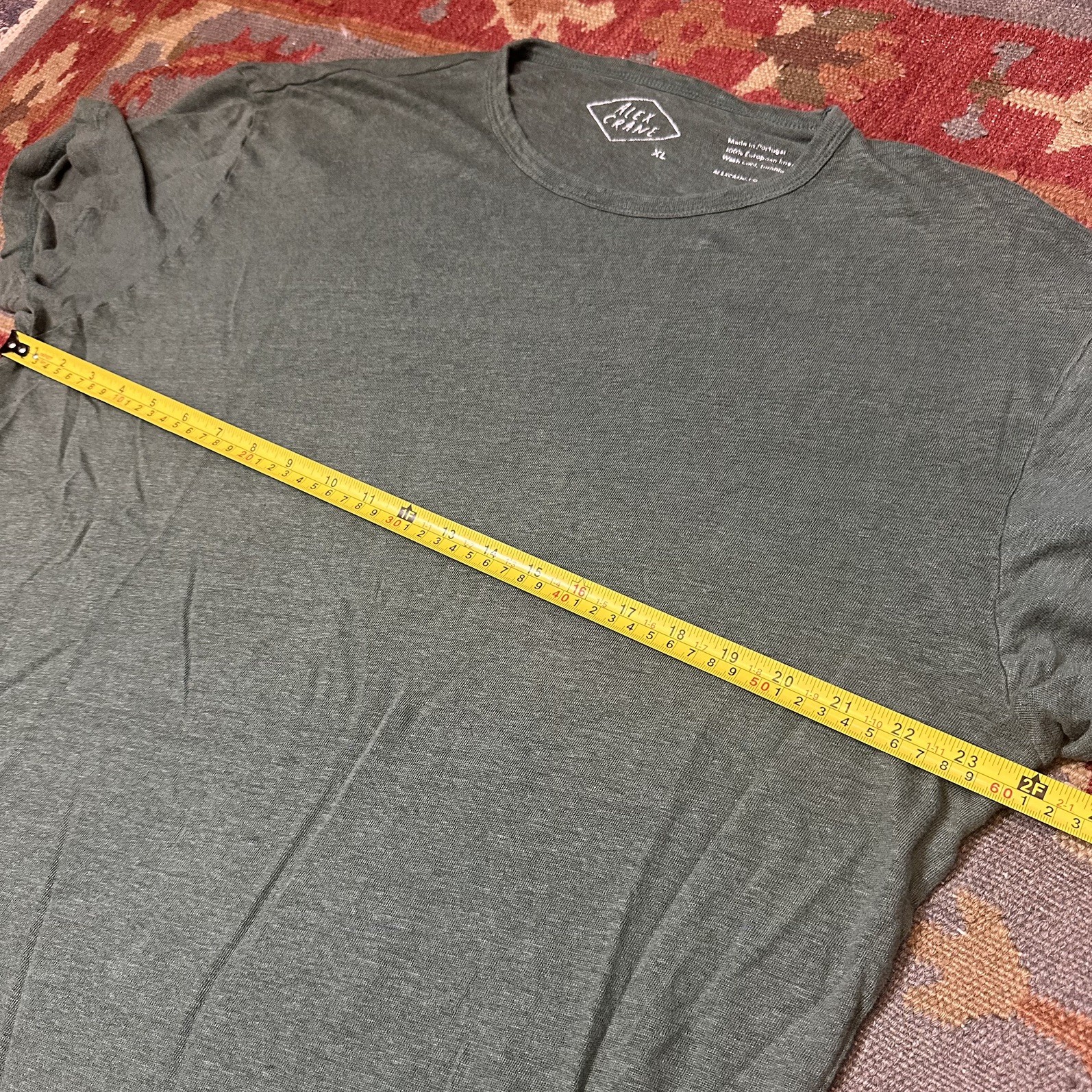 Alex Crane 100% Linen T Shirt Mens XL Essential Knit Sun Tee Jade Green Thin gallery