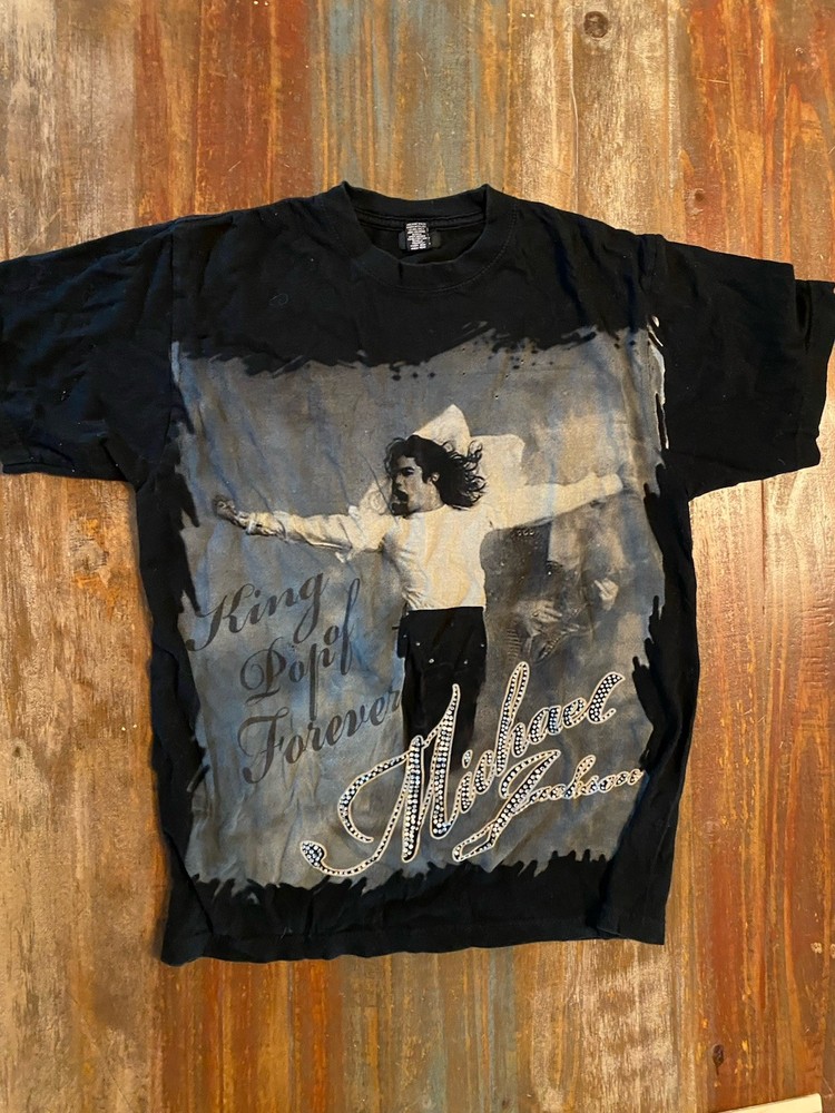 MICHAEL JACKSON rare sequin jeweled bling t-shirt Adult Medium King Of Pop