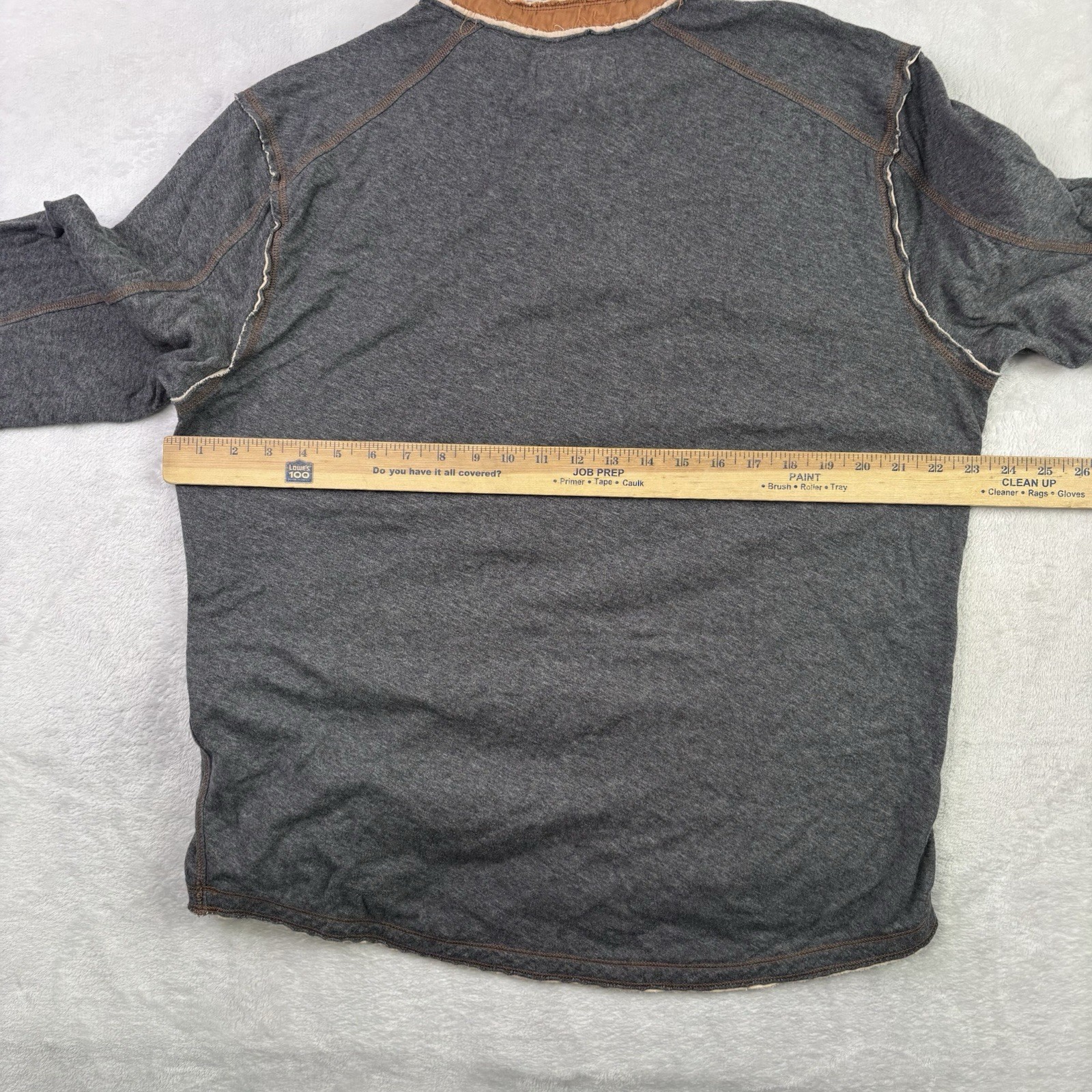 Carbon 2 Cobalt Henley Grey Long Sleeve Shirt Men's Large gallery
