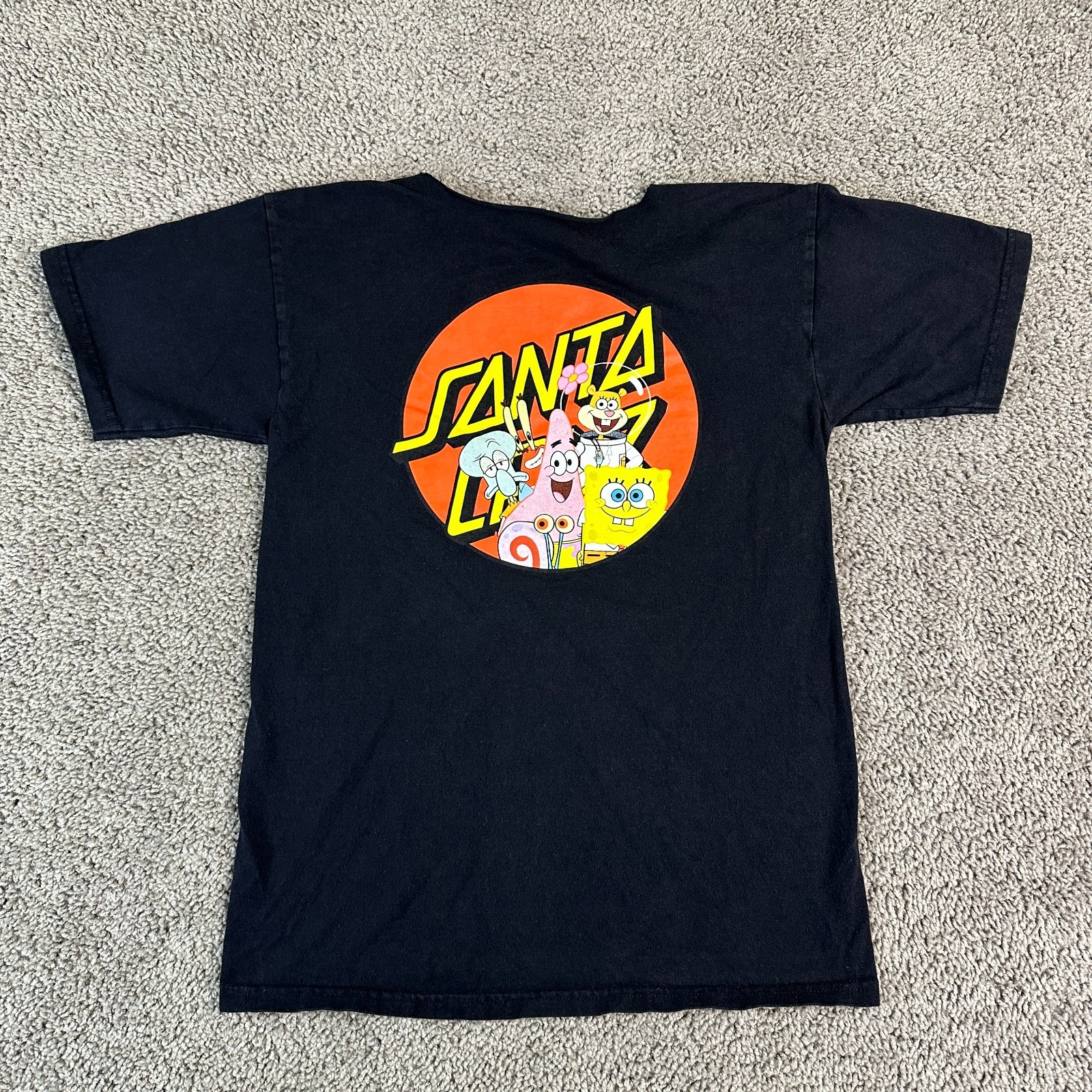 Santa Cruz Skateboards Shirt Mens Small Black Spongebob Patrick Skater READ gallery