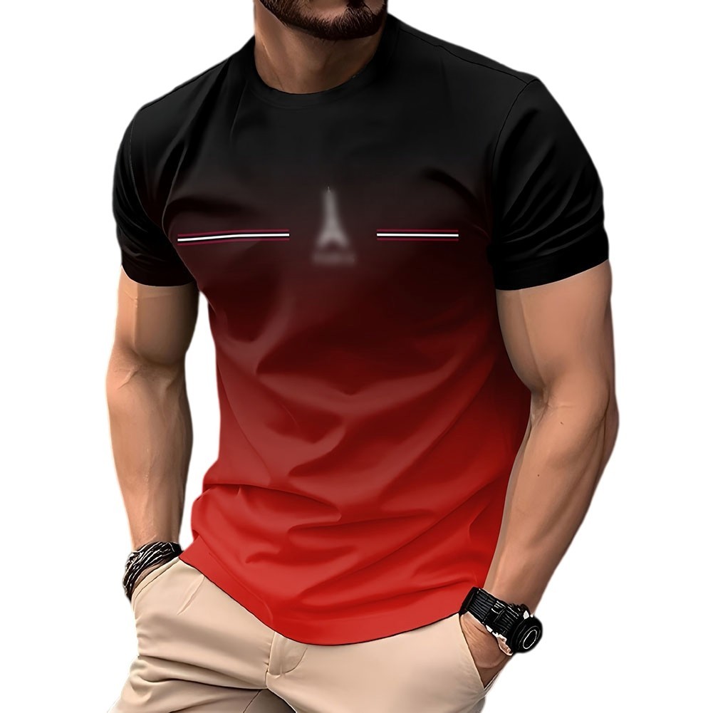 Men's Short Sleeve Casual T-Shirt 3D Printed Polyester Moderate Elasticity gallery