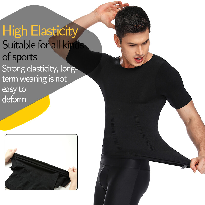 Men's Slimming Body Shaper Posture Corrector Vest Abdomen Compression Shirt Tops gallery