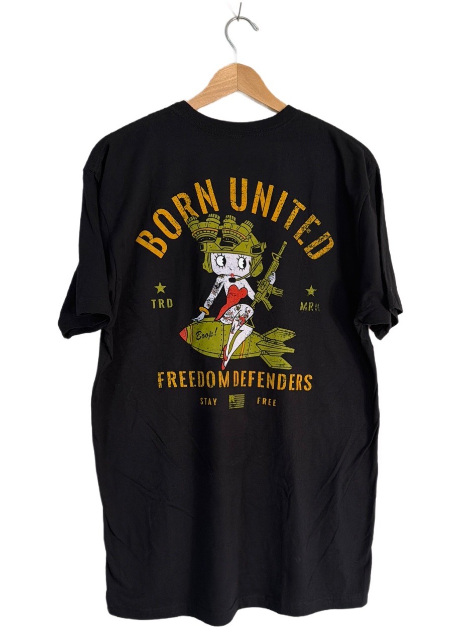 NWOT Born United Private Label Betty Boop Tee - Military USA American Patriotic gallery