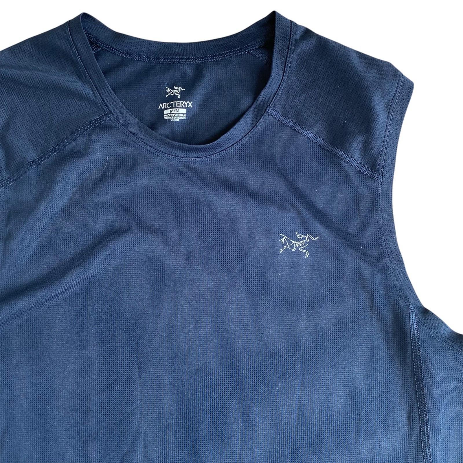 Arcteryx Sleeves Tee Shirt Navy Blue Lightweight Mesh Material