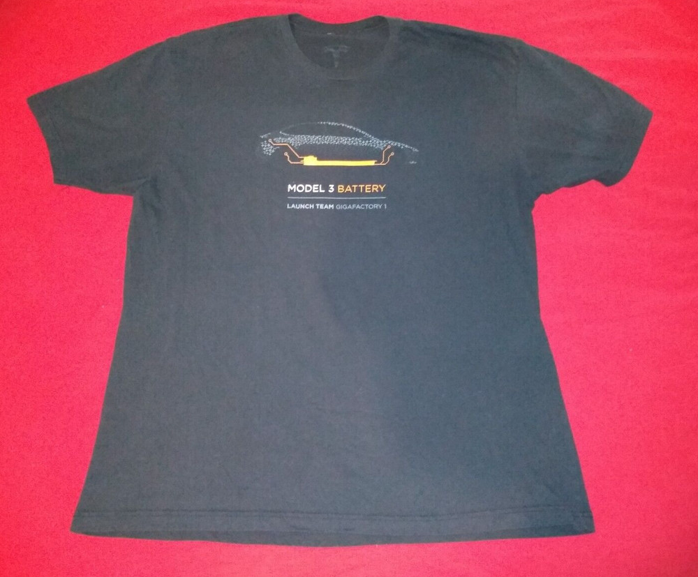 TESLA Model 3 battery Launch Team Gigafactory 1 NOT AVAILABLE EMPLOYEE T-Shirt