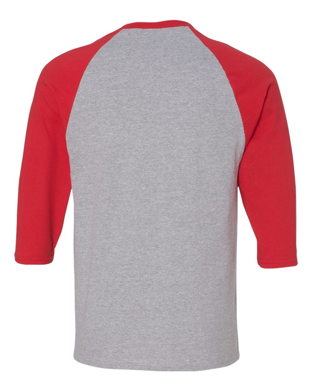 Gildan - Heavy Cotton Raglan Three-Quarter Sleeve T-Shirt - 5700 Sport Grey/ Red gallery