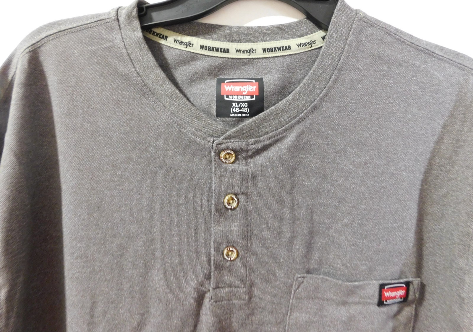 Wrangler Workwear Flex Pen Pocket Henley T-Shirt Men's XL (46-48) Charcoal gallery