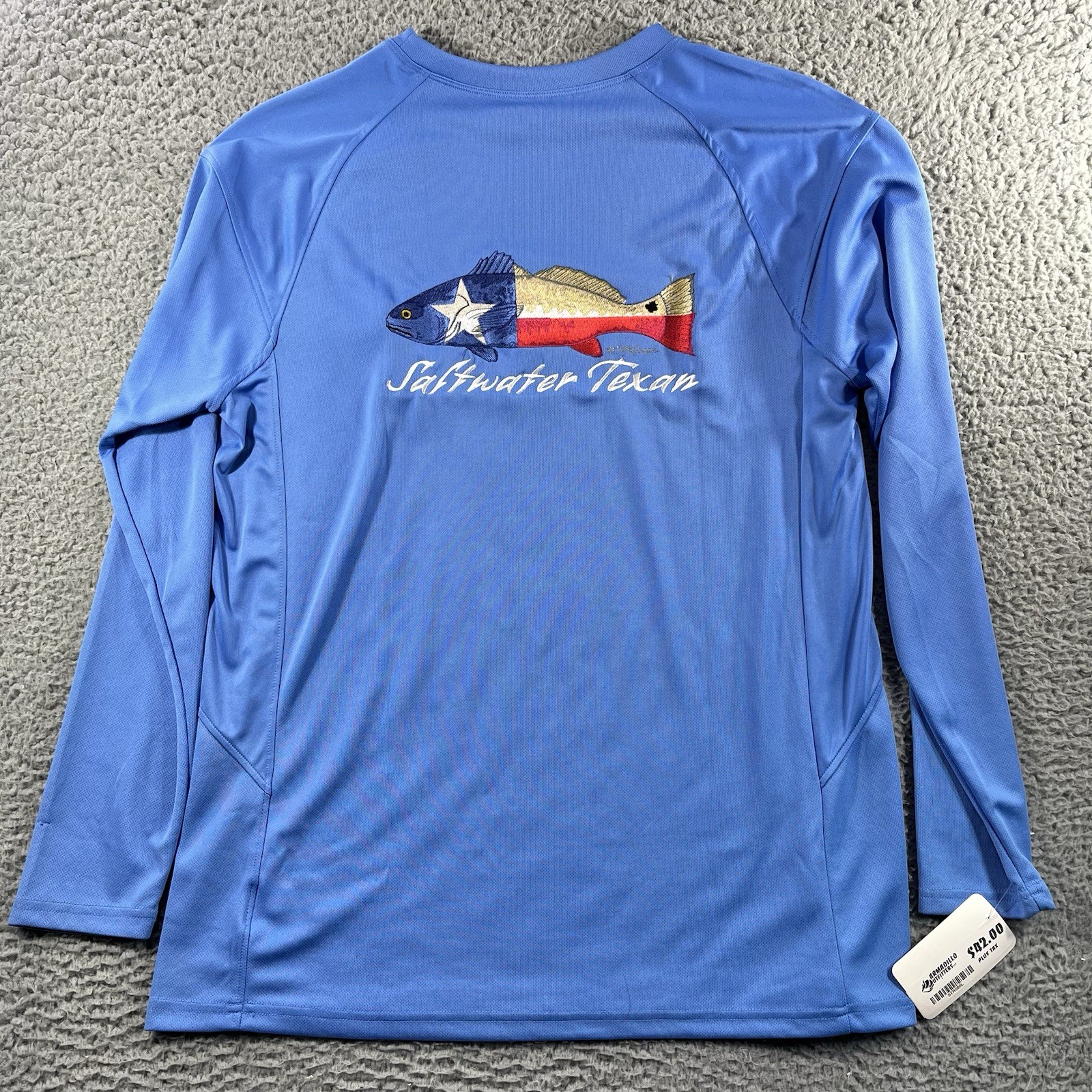 BIMINI BAY SALTWATER TEXAN SHIRT MENS LARGE BLUE FISHING TEXAS NWT NEW FISH