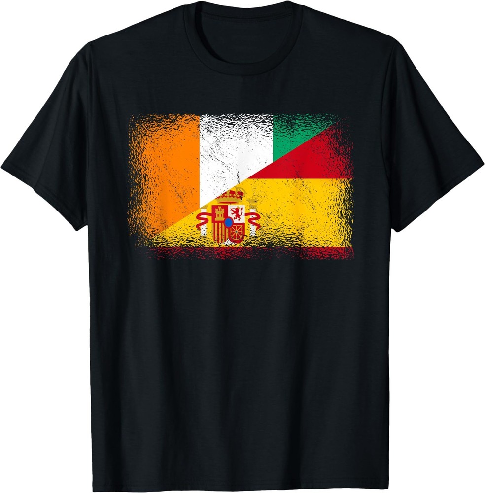 Ivory Coast Spain Flag Jersey Côte d’Ivoire Spanish Pride T-Shirt