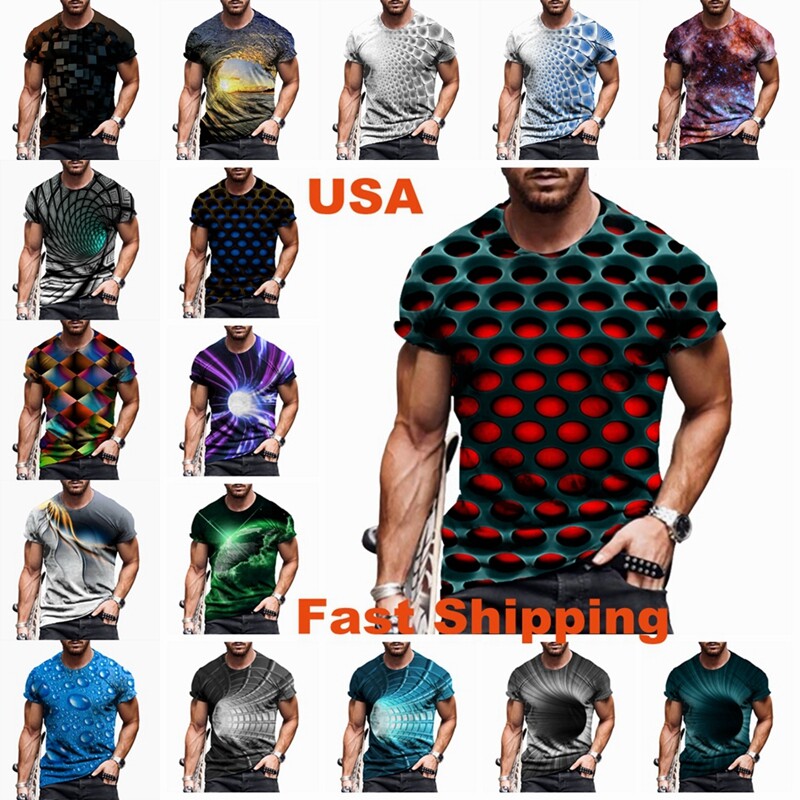 Men's T Shirt 3D Novelty Graphic Print Fashion Casual Wicking Short Sleeve Silky gallery