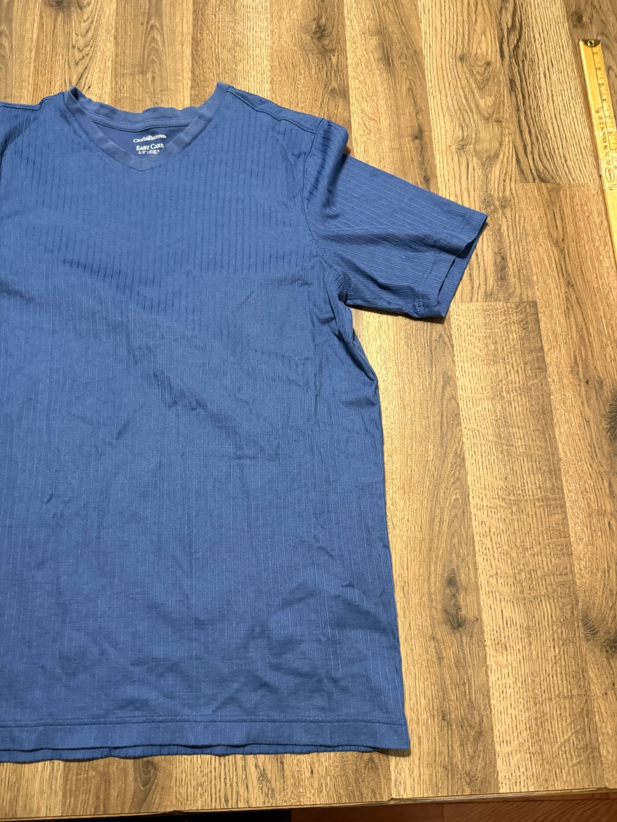 Croft & Barrow Shirt Men's Size Large Tall, Blue, V-neck, Easy Care gallery