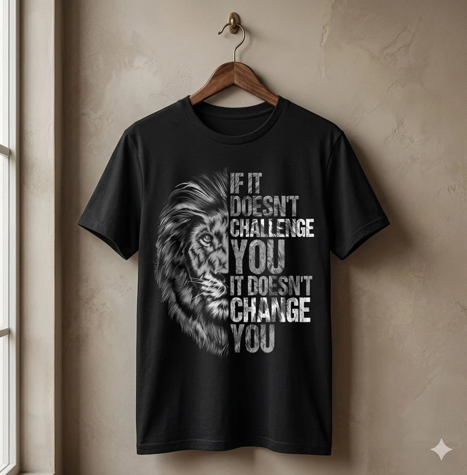 Lion Mindset Fitness Motivation Training Quote Tee gallery