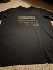 Authentic Moncler Grenoble Logo Tee Black Mens XXL Runs Small See Measurements